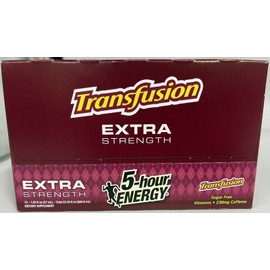 5-hour ENERGY 5 Hour Energy Extra Strength Transfusion 12 Ct Box 1.93 oz Shots Five Hr New
