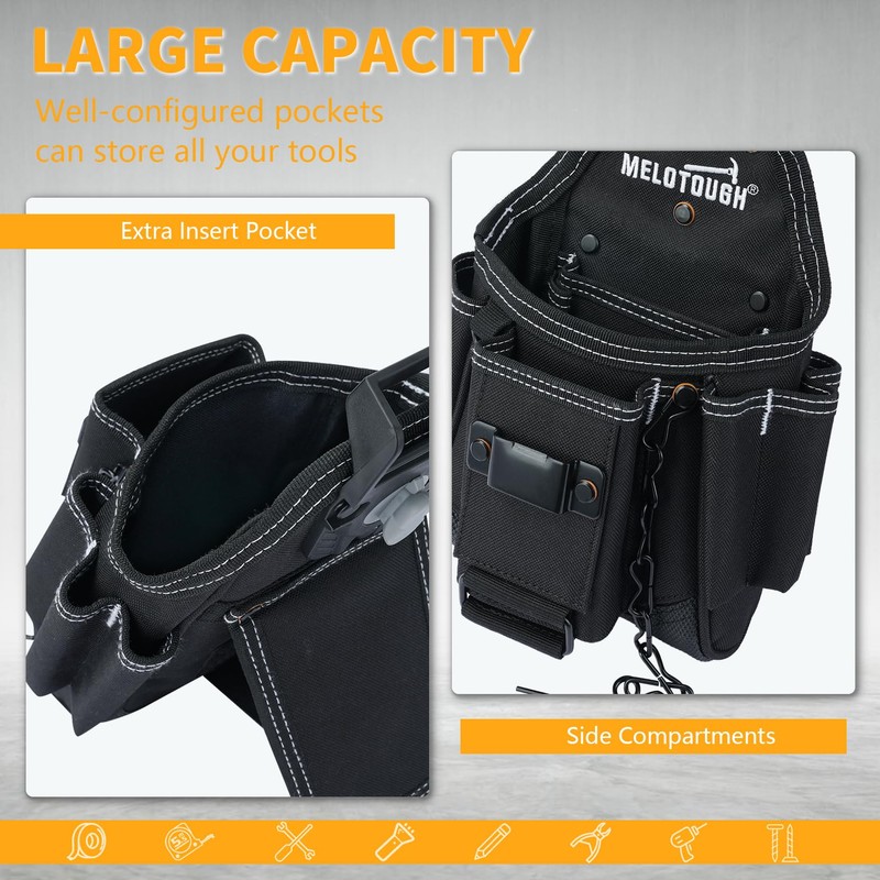 MELOTOUGH Professional Small Electrician Tool Pouch for Tool Belt Pockets