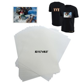 HONROK DTF Transfer Film A3 (11.7” x 16.5”) Double-Sided Matte Pre Treat A3 DTF Transfer Paper for DTF Printers DIY Direct to Film Print on T-Shirts Cotton (50 Sheets)