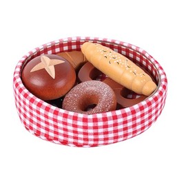 tanner DER KLEINE KAUFMANN Baked Goods in Cotton Basket with Wooden Bakeware Shop Accessories Food Safe Design 0616.2 Multicoloured