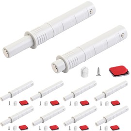 Push to Open Cabinet Hardware Short CBRIVE 10 Pack Push Latch & Lock for Hidden Door Touch Latches and Catch Push Release Drawer Pull Tip on RV Closet Close Strong Pop Out, White