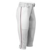 Boombah Women's Hypertech Series Fastpitch Pipe Pant White/Maroon - Size