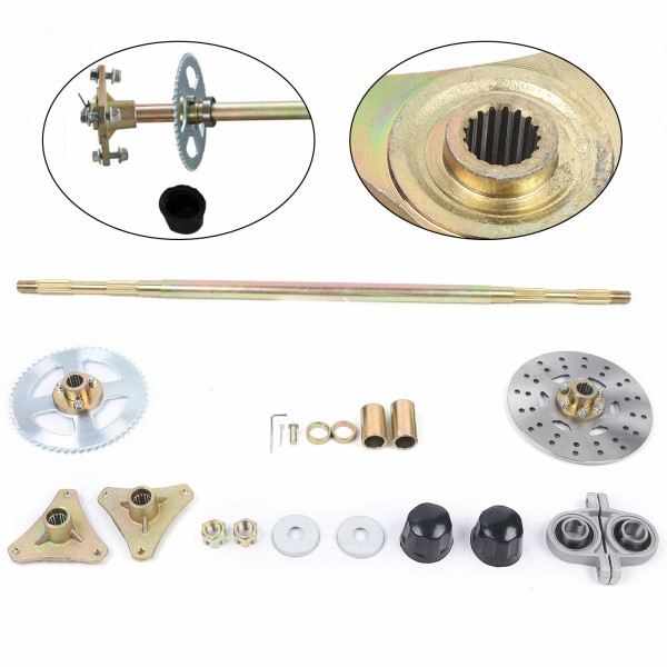 Unbranded 29" Go Kart Rear Live Axle Kit Chain Sprocket