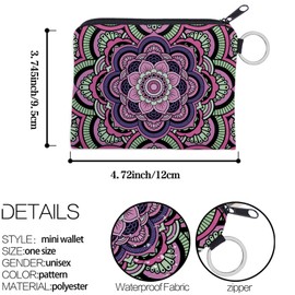 Pack of 4 Portable Purse Coin Bag Small Bag with Zip Mini Purse Women's Mini Cosmetic Bag Coin Purse for Women and Girls Birthday Gift, ['Colourful'], coin purse