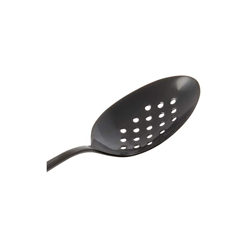Mercer Culinary Plating Spoon Perforated Bowl, Stainless Steel, Black, 27.8