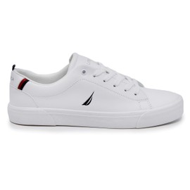 Nautica Sneakers Low-Top Lace Up Shoe for Boys Girls-Graves Youth-White Pu-2