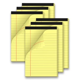 300 Sheets Note Pads 5 x 8 Inch Small Legal Pads 6 Pack Yellow Notepads Line College Ruled Notebook Paper Thick Paper for To-do List, Painting, Sketching, Writing Memo 50 Sheets per Notepad
