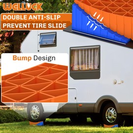WELLUCK Camper Leveler, RV Leveling Blocks Camper Wheel Chocks Up to 35,000 lbs, 2 Packs Heavy Duty Curved RV Camper Leveler Kit with Anti-Slip Mats for Travel Trailer Easier & Faster Leveling