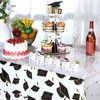 Tranqun 3 Pcs 2025 Graduation Party Tablecloth Graduation Cap Rectangle