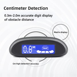 Riloer Car Reversing Backup Monitor Detector System Car Parking Radar with 4 Parking Sensors with Large LCD Display Screen
