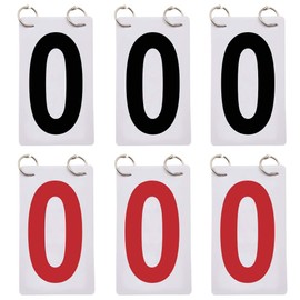 GOGO 6 Sets Score Reporter, 3-1/8 x 5-1/2 Inches Number Flip Chart for Scoreboard 0-9, Red & Black