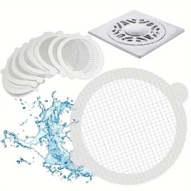 Adhesive Drain Covers - Disposable Shower Drain Hair Catcher, Mesh Stickers, Shower Drain Cover, Shower Hair Drain Catcher, Bathtub Drain Hair Catcher, Drain Strainer, for Bathroom, Bathtub
