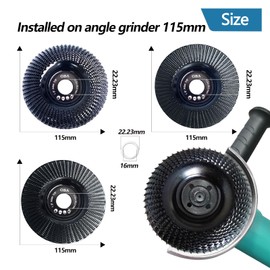 OBA Wood Grinding Disc for Angle Grinder 115 mm, Pack of 3 Wood Grinding, Tree Stump Removal, Milling Disc for Grinding, Carving Shapes, Automatic Cooling Hole