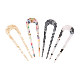 FRCOLOR Vintage U-Shaped Hair Pins 4pcs Elegant Hair Forks for Updos for Long and Thick Accessories for Women and Girls