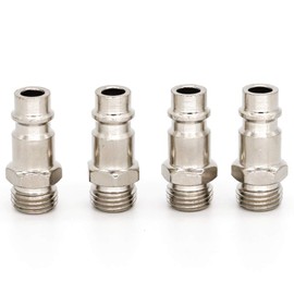 Pack of 4 1/4 Inch BSP Quick Connector Quick Coupling Adapter Plug Nipple for Compressed Air Coupling