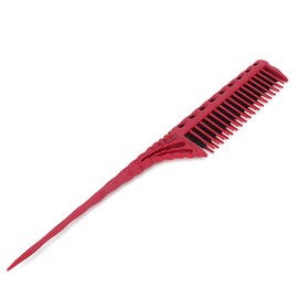 Teasing Comb - 3 Rows of Teeth Tail Comb for Volume and Styling Precision (Red)