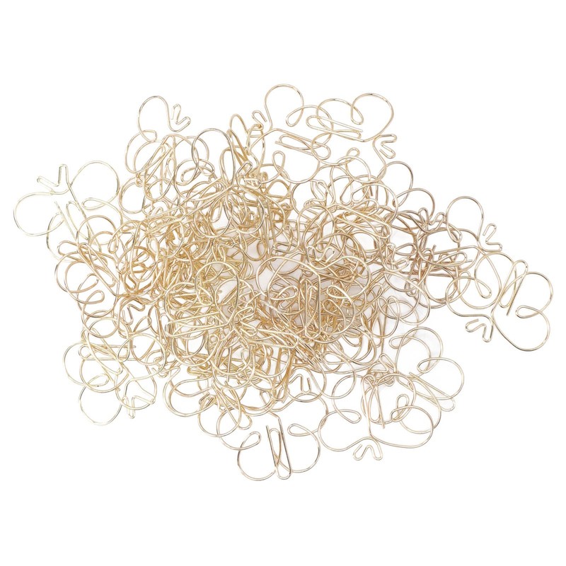 50pcs Cute Paper Clips, Golden Butterflies Paper Clips Electroplating Process