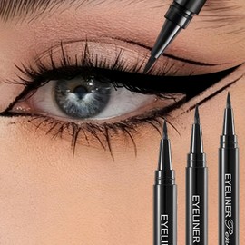 MooGlamor 12 Pcs Black Liquid Eyeliner Pen with Ultra-fine and Smooth Quick Drying Black Eyeliner Liquid for Long-Lasting Eye Makeup