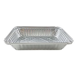 Handi-foil of America 2 lb. Oblong Aluminum Foil Pan Take-Out Pan - Disposable Container Trays (pack of 50)