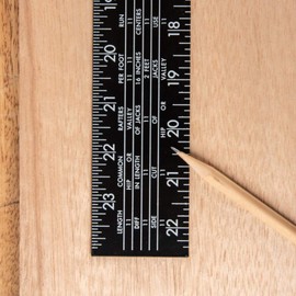 POWERTEC Framing Square, 16'' x 24'' Steel Carpenter Square with Rafter Tables, Framing Tools & Right Angle Ruler for Carpenter, Woodworking, Construction (80008W)