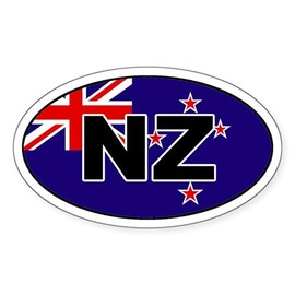 CafePress New Zealand (NZ) Flag Oval Sticker Oval Car Bumper Sticker