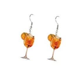 Party-Themed Acrylic Juice Earrings, Creative Cocktail Design Dangle Earrings summer holiday orange