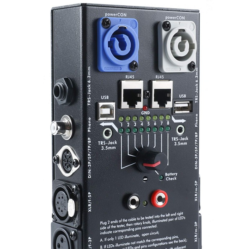 MFL. 13-Plug Audio Cable Tester Line Finder Black 13-in-1 Cables