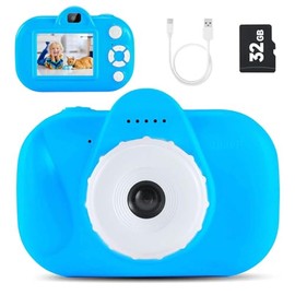 Kids Selfie Camera for 3-10 Years Old Girls, 1080P HD Kid Digital Camera with 2.0" IPS Screen,32GB TF Card,Portable Kids Toy Gifts for Christmas Birthday