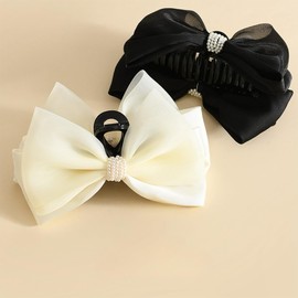 Hair Clip, Ribbon, Large, Hair Clip, Hair Ribbon, Stylish, Secure, Korean Adults, Hair Accessory, Clip, Cute, Hair Ornament, Hair Ribbon, Strong, Everyday Use, School, Work, Graduation, Entrance Ceremony, After-party, Wedding, Party, Formal, Recital, Tra