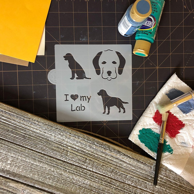 I Love My Lab Cookie and Craft Stencil by Designer