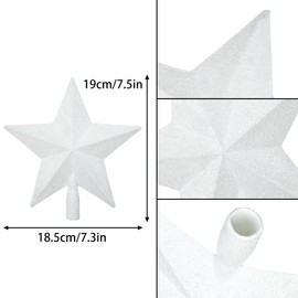 SULOLI Christmas Tree Star White,White Christmas Tree Topper White Star Christmas Decorations Star for Christmas Tree Xmas Tree Star Topper
