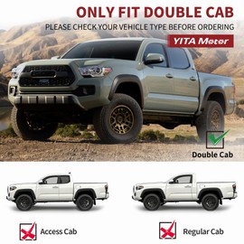 YITAMOTOR 6.5 Inches Running Boards Compatible with 2005-2023 Toyota Tacoma Double/Crew Cab, Side Steps Nerf Bars