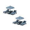 Outland Models Military Scenery Structure Deck Chair and Umbrella Set