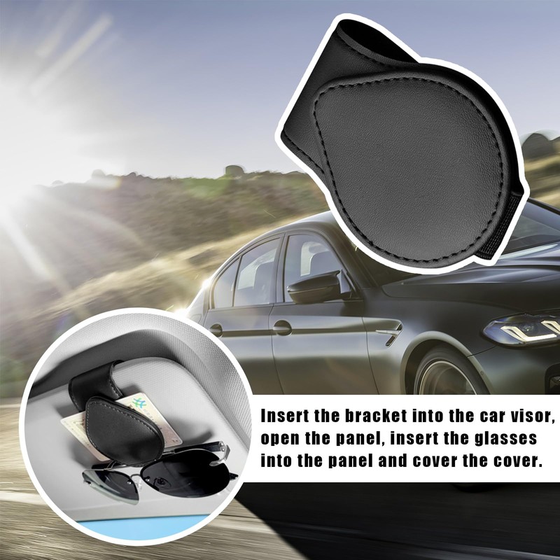 Sunglass Holders for Car Sun Visor,Magnetic Leather Eyeglass Hanger Clip