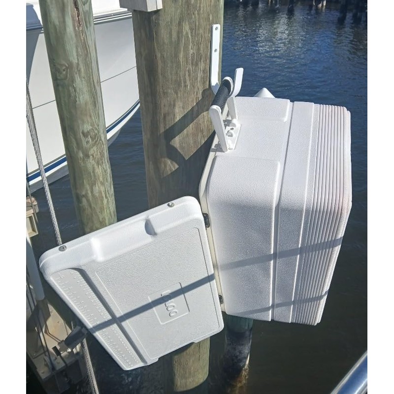 Marine Dock Hooks, Heavy-Duty Aluminum, 50 lb Capacity, White, Set
