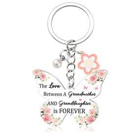 XzmaaoX Gifts For Grandma Birthday Gifts For Grandma From Granddaughter Best Grandma Butterfly Keychian Gifts Unique Grandmother Gift Ideas Mothers Day Christmas