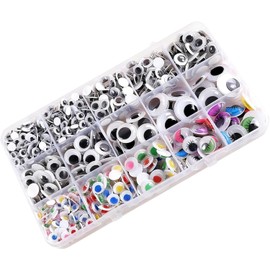 750 Ojos Móviles Autoadhesivos para Manualidades Plástico, Colores Variados y Tamaños 6-18mm para Decorar Proyectos de Arte y Juguetes