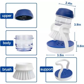 홀더가 있는 셀록스 비누 디스펜싱 접시 브러시 스크럽 Cellulox Soap Dispensing Dish Brush Scrubber with Holder