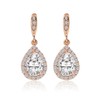 A+O Wedding Bridesmaids Gift Drop Dangle Earrings in Rose Gold