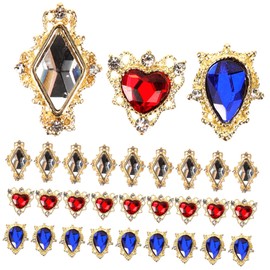 Healvian 60pcs Nail Rhinestones for Women Heart-Shaped Nail Art Charms for Manicure Decor Gems for Parties Weddings and Special Occasions