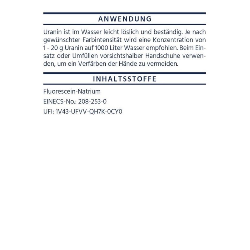 Hanse Pro Uranine, 1 x 100 g, Marking Dye, Leak