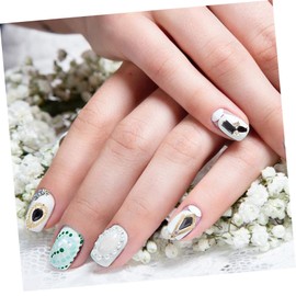 SAFIGLE 8Pcs Black Zircon Nail Art Decors Random Styles for DIY Nail Designs for Manicures Craft Projects and Personal Salon Use