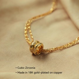 EFHARIS Women Good Luck Multi Strand Necklace with Charm 18K gold-plated on copper Gold