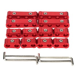 16pcs Spark Plug Wire Separator Divider Kit Holder Organizer Protector Tool for 8mm 9mm 10mm 10.5mm HEI Ls1 Ls2 Sbc Bbc 350 454 High Performance Spark Plug Wire Loom Red