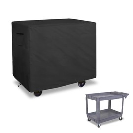 Bitubi Service Cart Cover for 500-Pound Capacity Service Utility Cart,Heavy Duty Waterproof Utility Cart Cover - 47''L x 27'W x 32''H(Black)