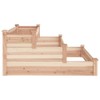 vidaXL Solid Wood Fir Raised Garden Bed, 47.2"x47.2"x22", Multi-Level Design