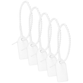 QWORK® Pack of 100 Cable Ties with Labelling Field, Self-Locking Shield for Cable Management and Shoes, Clothing, Luggage Tags Used (White)