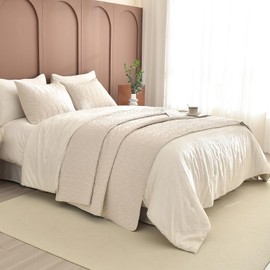 Sanracie Oversized King Quilt Bedspreads 120"*120" for Extra Bed, 100% Cotton Coverlet King Size Leaves Quilting Wheat Colored Super Large Wide California King Bed Quilt Sets Soft Lightweight