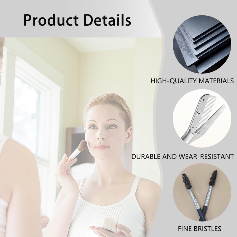3PCS Eyebrow Scissors with Comb, Eyebrow Scissors for Women and