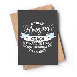 Thank You Card for Coach | Awesome appreciation card for men or women for any occasion: Birthday, Retirement, End of Season.